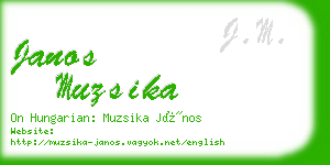 janos muzsika business card